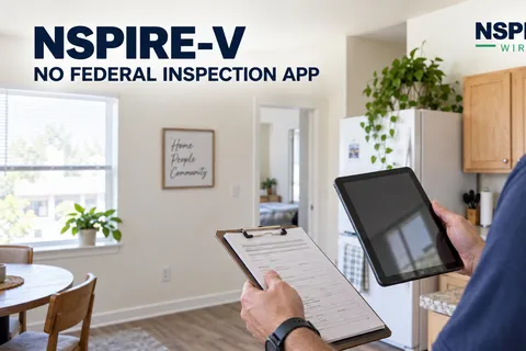 Inspector holding a tablet and checklist in an apartment